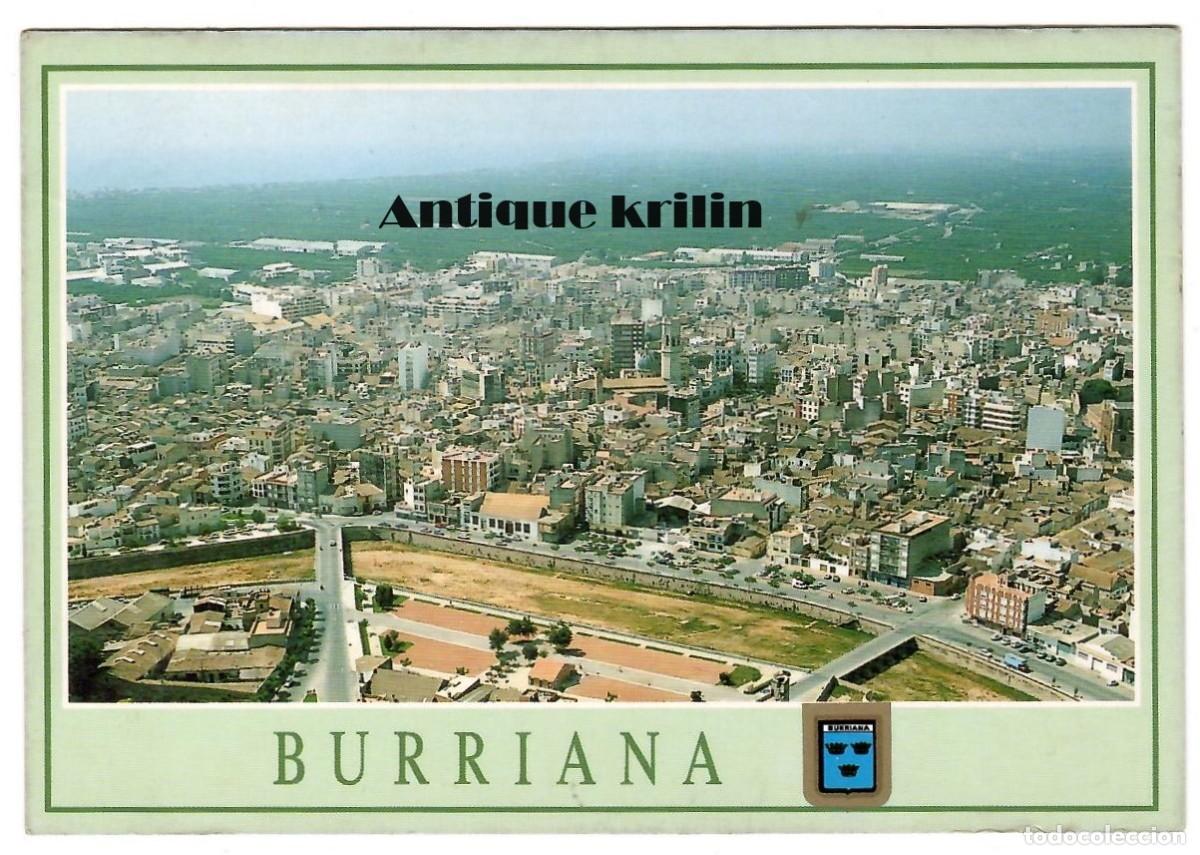 Postales: CASTELLON / BURRIANA N&ordm; 41 VISTA AEREA / ESCUDO DE ORO / SIN CIRCULAR