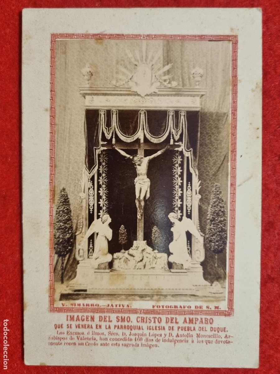 Postais: POSTAL ANTIGUA FOTO ALBUMINA SANTISIMO CRISTO DEL AMPARO PUEBLA DEL DUQUE ORIGINAL P1861
