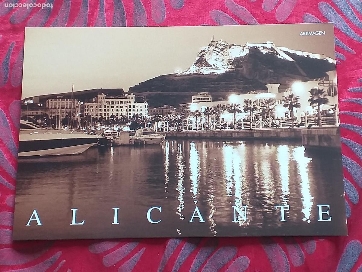 Postais: ALICANTE-V22-150X105mm.-COSTA BLANCA-PUERTO NOCTURNO