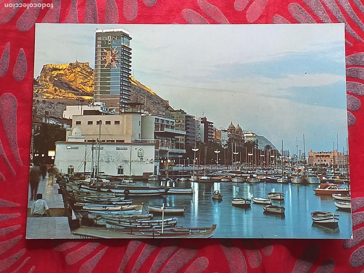 Postais: ALICANTE-V22-150X105mm.-PUERTO-CLUB REGATAS-HOTEL GRAN SOL