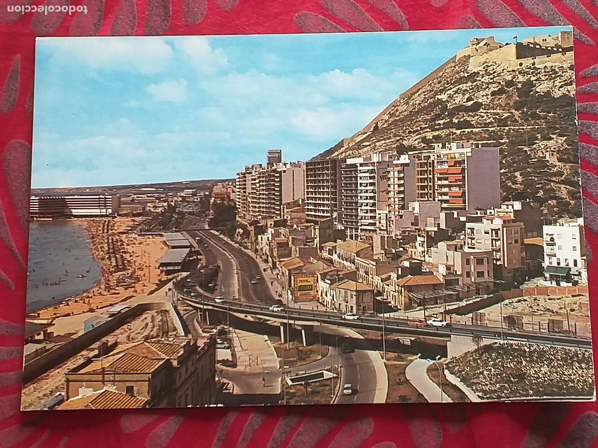 Postcards: ALICANTE-V22-150X105mm.-PLAYA DEL POSTIGUET Y PASEO GOMIS