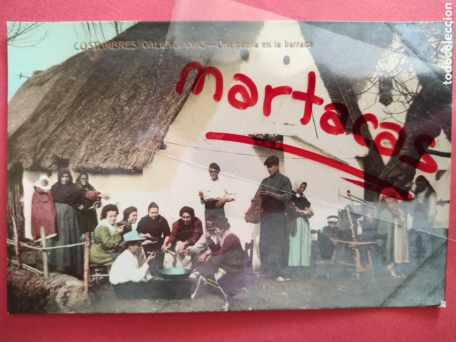 Postais: TARJETA POSTAL.- COSTUMBRES VALENCIANAS.- UNA PAELLA EN LA BARRACA.- VALENCIA.-