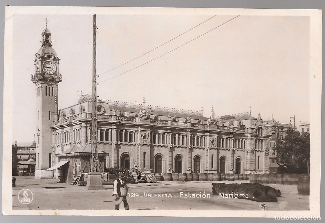 Postales: POSTAL fotografica VALENCIA estaci&oacute;n Mar&iacute;tima , eds Unique 1219,