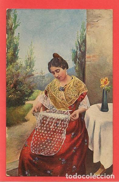 Postkarten: POSTAL VALENCIA traje tipico valenciana , al dorso impreso JOSE MANUEL TRIVI&Ntilde;O CORDOBA,