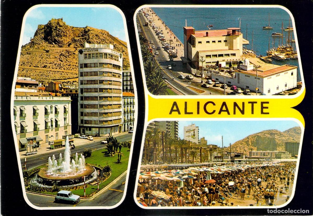 Postales: Postal Alicante Vista M&uacute;ltiple Playa Puerto Castillo Edificios Modernos