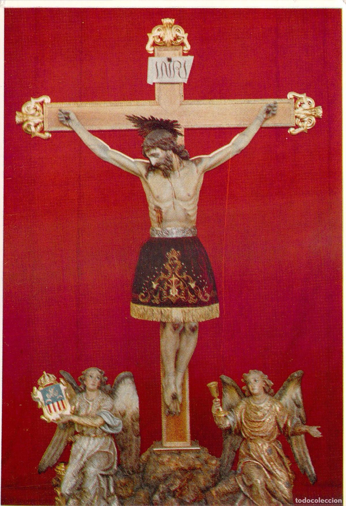 Cartoline: Postal Religiosa Cristo Crucificado y &Aacute;ngeles Valencia