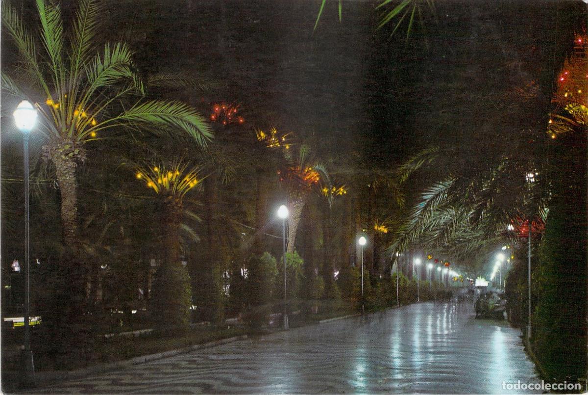 Postales: Postal de la Explanada de Espa&ntilde;a en Alicante - Vista Nocturna