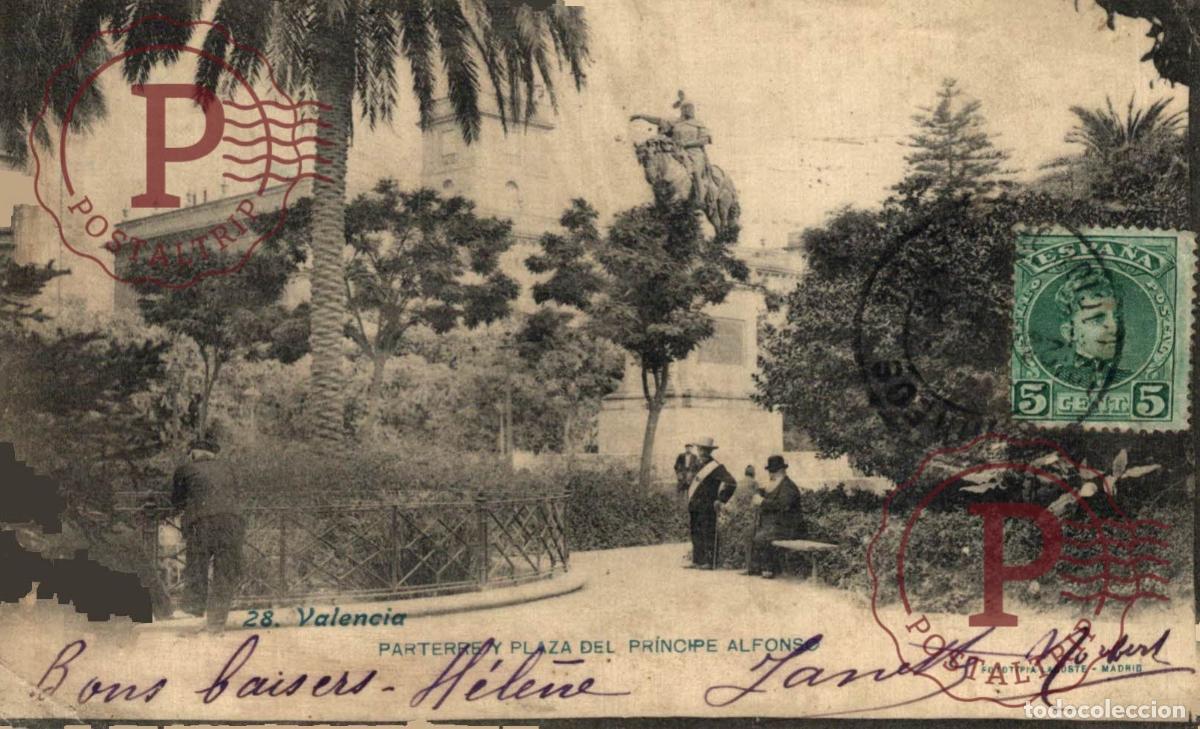 Postais: VALENCIA. PARTERRE Y PLAZA DEL PRINCIPE ALFONSO
