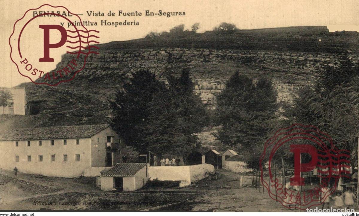 Postkarten: CASTELLON. BENASAL. VISTA DE FUENTE EN SEGURES Y PRIMITIVA HOSPEDERIA.