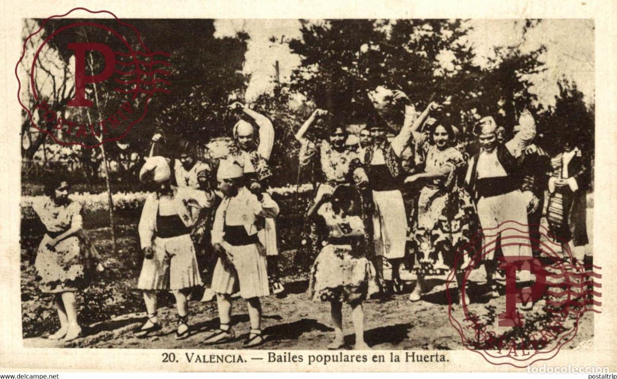 Postales: VALENCIA. EN LA HUERTA. BAILES POPULARES.