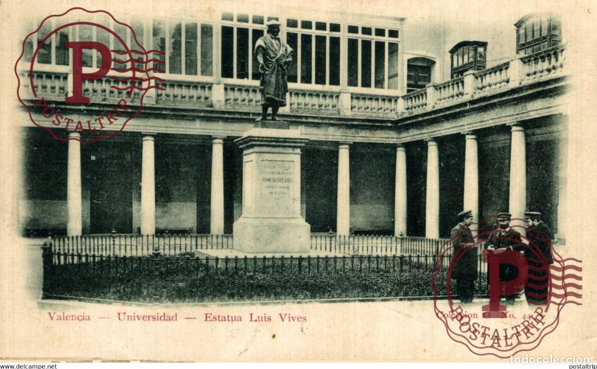 Postales: VALENCIA. UNIVERSIDAD. ESTATUA LUIS VIVES.