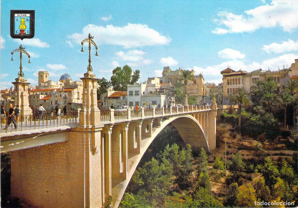 Postales: Postal de Elche, Alicante - Puente Nuevo y Vistas de la Ciudad