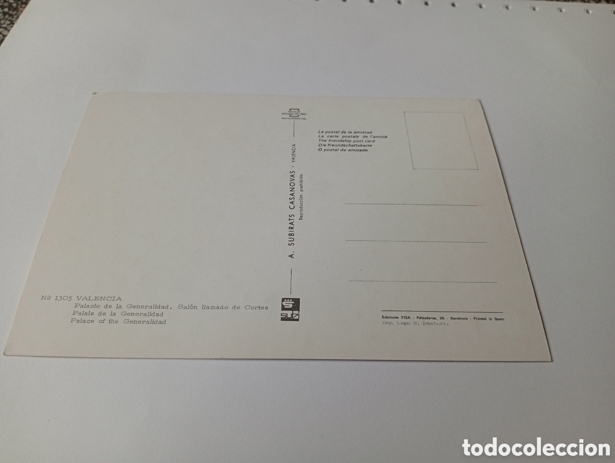 Postales: Postal Valencia Palacio de la Generalitat - Foto 2