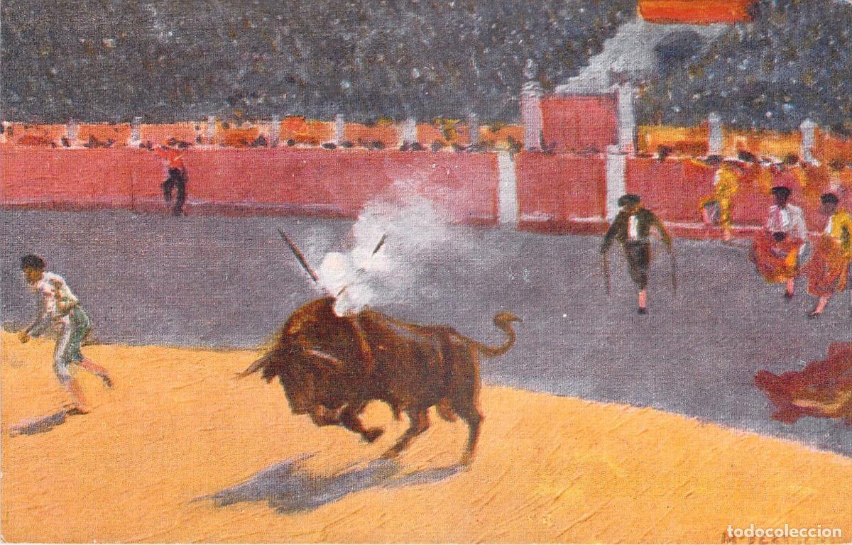 Postales: Postal Tauromaquia Banderillas de fuego por M. Bertuchi