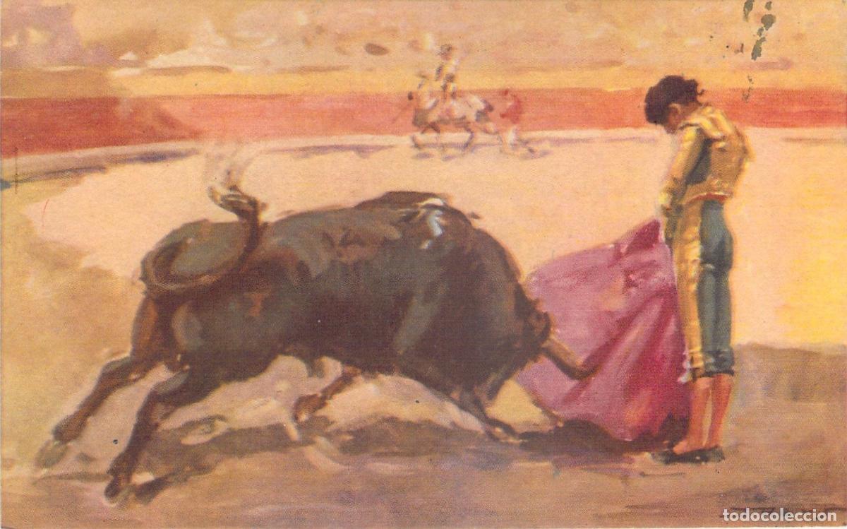 Postales: Postal Corrida de Toros, Pintura de Juan Reus, Litograf&iacute;a Ortega