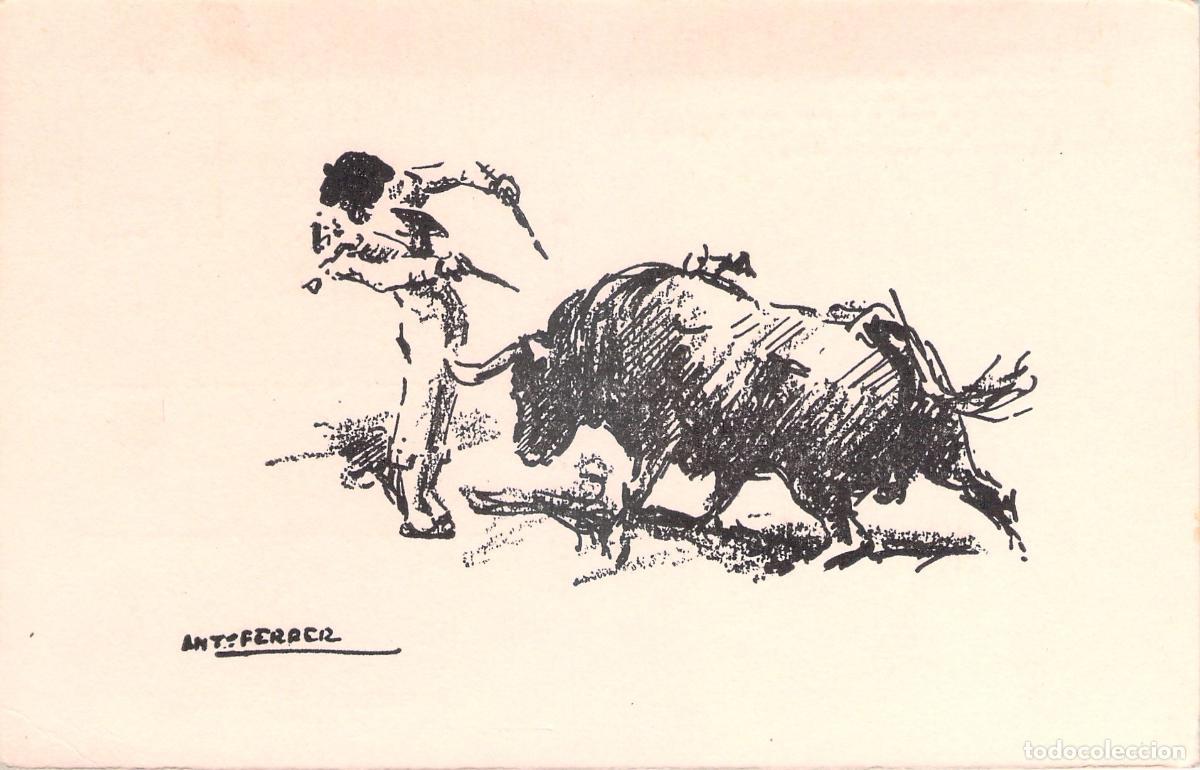 Postales: Postal Tauromaquia Banderillas al Quiebro Ilustraci&oacute;n Antonio Ferrer