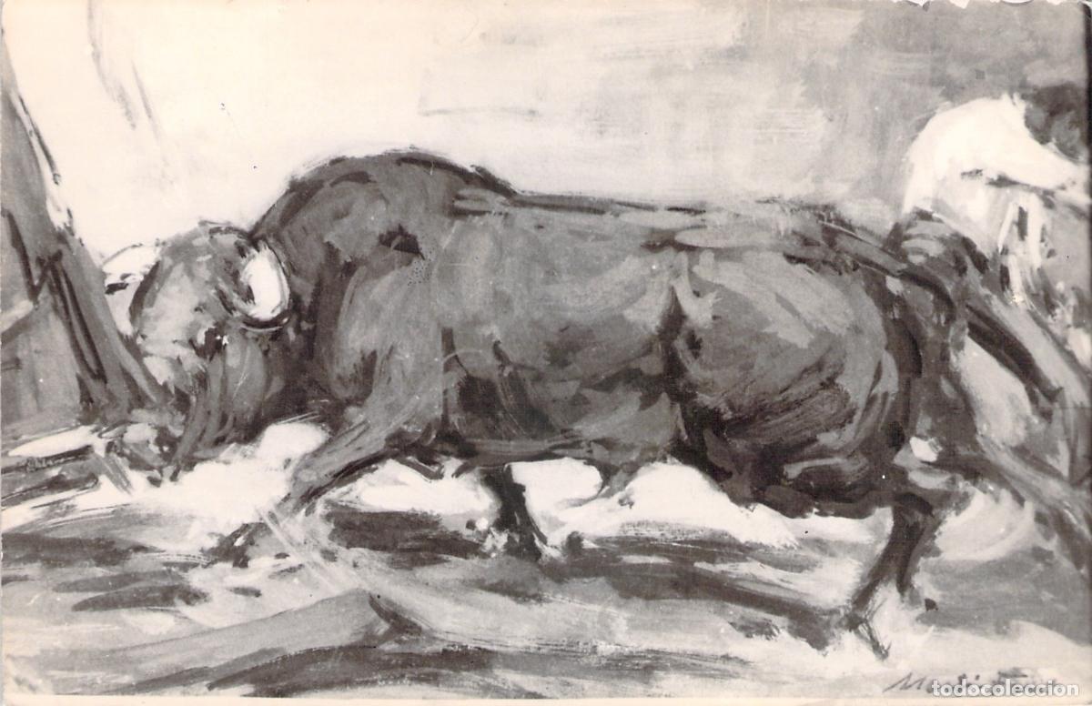 Postales: Postal Museo Taurino de Valencia Cuadro Fuera Burladero de Mart&iacute;-Font - foto