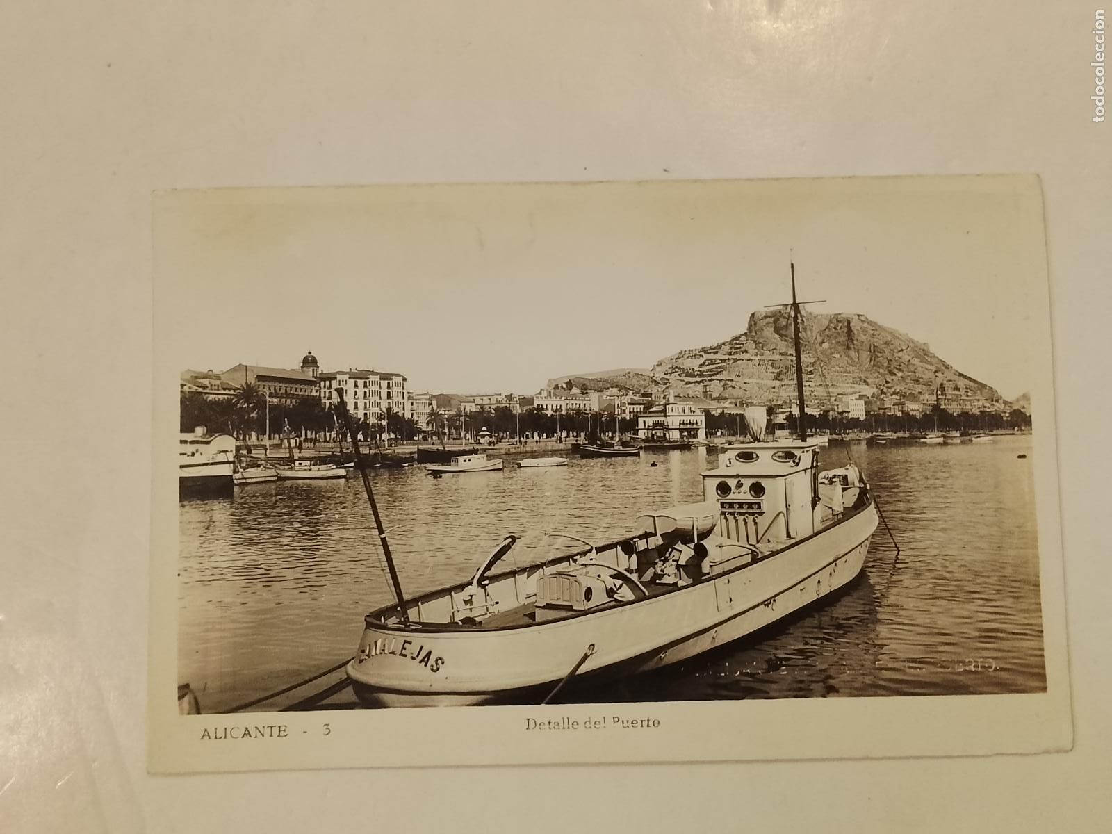 Postales: ALICANTE - DETALLE DEL PUERTO - BARCO - FOTOGRAFICA -POSTAL ANTIGUA-(115.246)