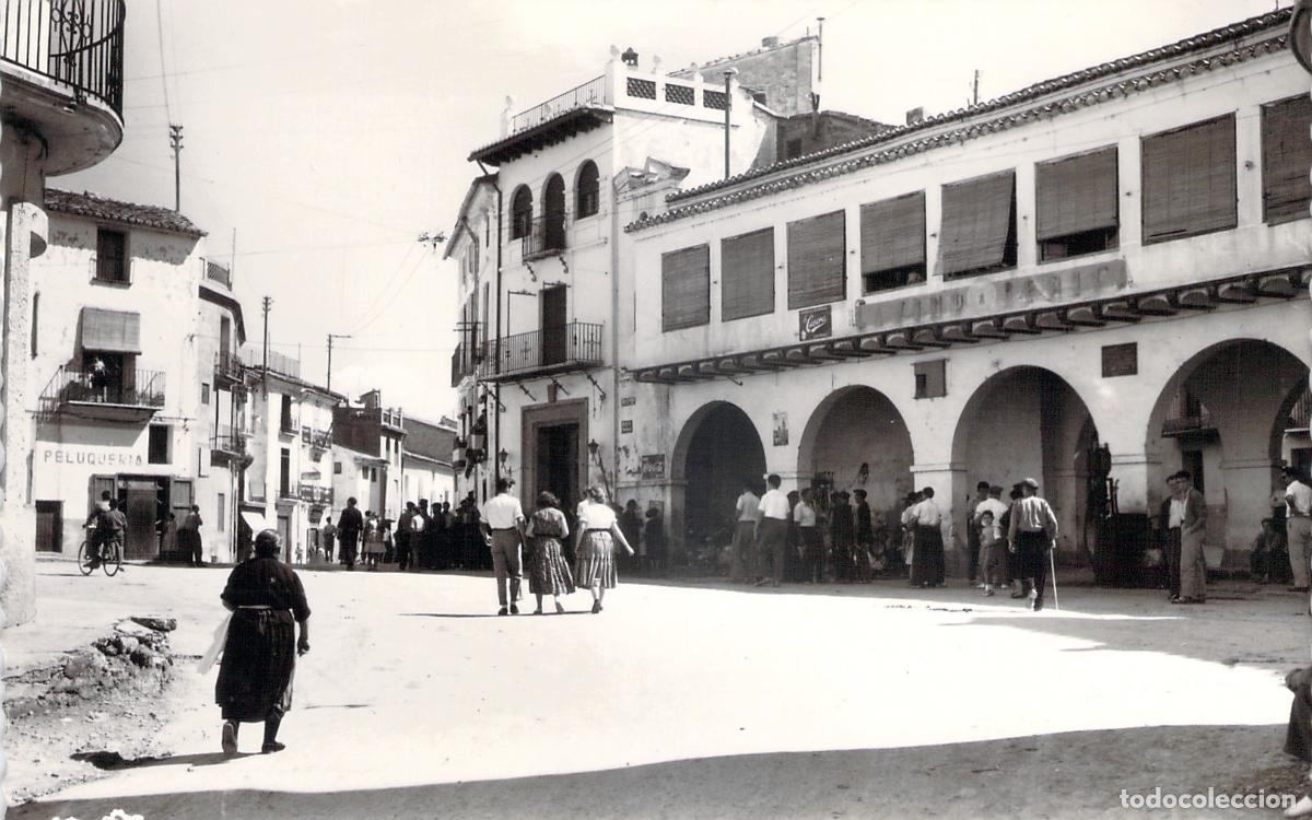 Postales: Postal de J&eacute;rica: Vista de la Plaza de Germ&aacute;n Monle&oacute;n y sus Soportales