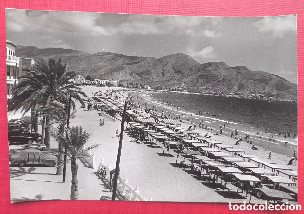 Postales: BENIDORM PLATJA LLEVANT POSTAL FOTOGR&Aacute;FICA FOTOGRAF&Iacute;A ALACANT C. 1955