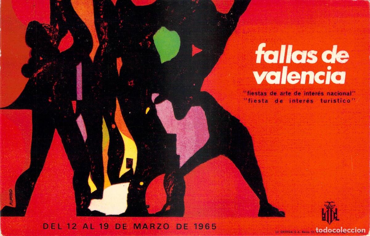 Postales: Postal Fallas de Valencia Cartel Tur&iacute;stico Art&iacute;stico 1965