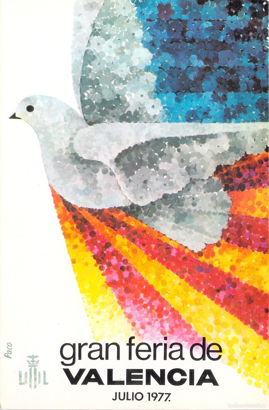 Postales: Postal de la Gran Feria de Valencia con Ilustraci&oacute;n Art&iacute;stica de Paloma