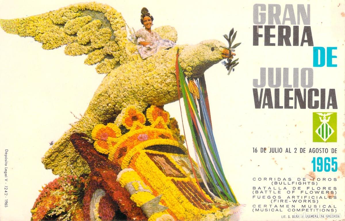 Postales: Postal Gran Feria de Julio Valencia Carroza de Flores