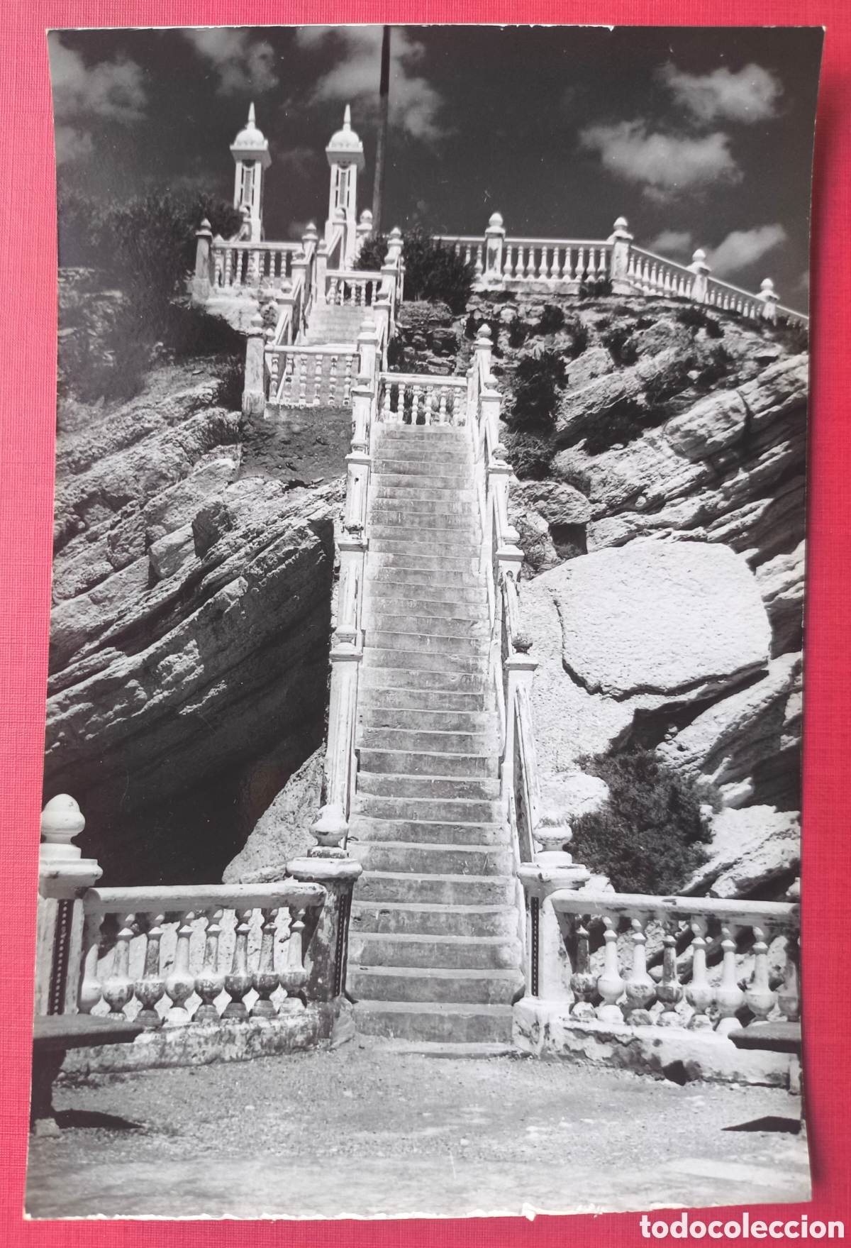 Postales: BENIDORM CASTELL ESCALA POSTAL FOTOGR&Aacute;FICA ALACANT C. 1965