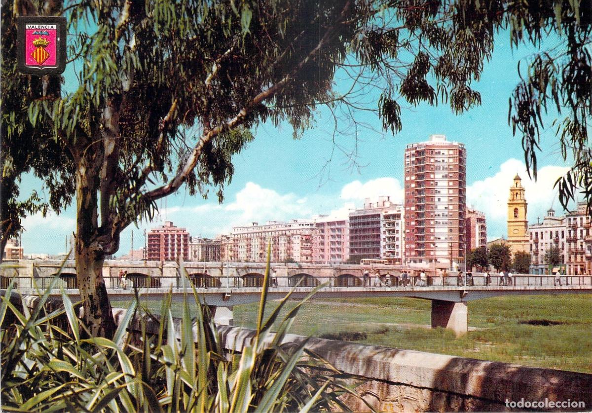 Postales: Postal de Valencia - Vista del R&iacute;o Turia y sus Puentes