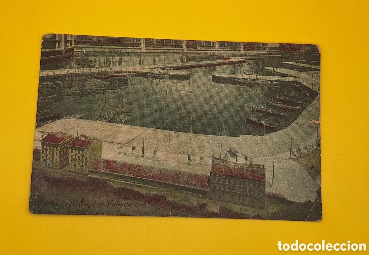 Postales: Antigua Postal Exposici&oacute;n Nacional en Valencia de 1910 - Puerto del Grao -