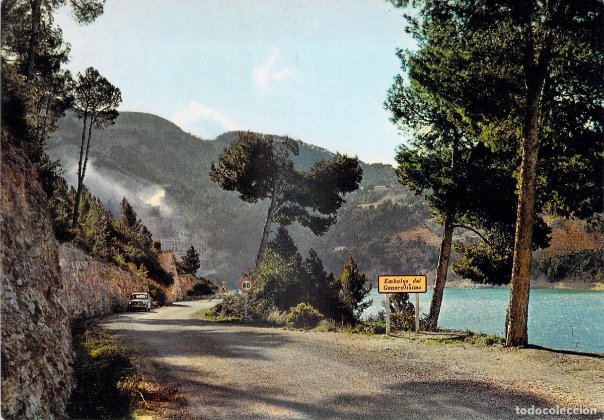 Postales: Postal Entrada al Pantano del General&iacute;simo y R&iacute;o Turia, Utiel, Valencia