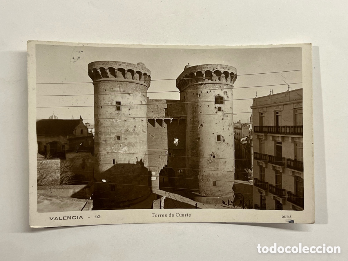 Postales: VALENCIA. Postal No.12, Torres de Cuarte. Circulada a Vich, &eacute;poca Republica Espa&ntilde;ola (a.1934)