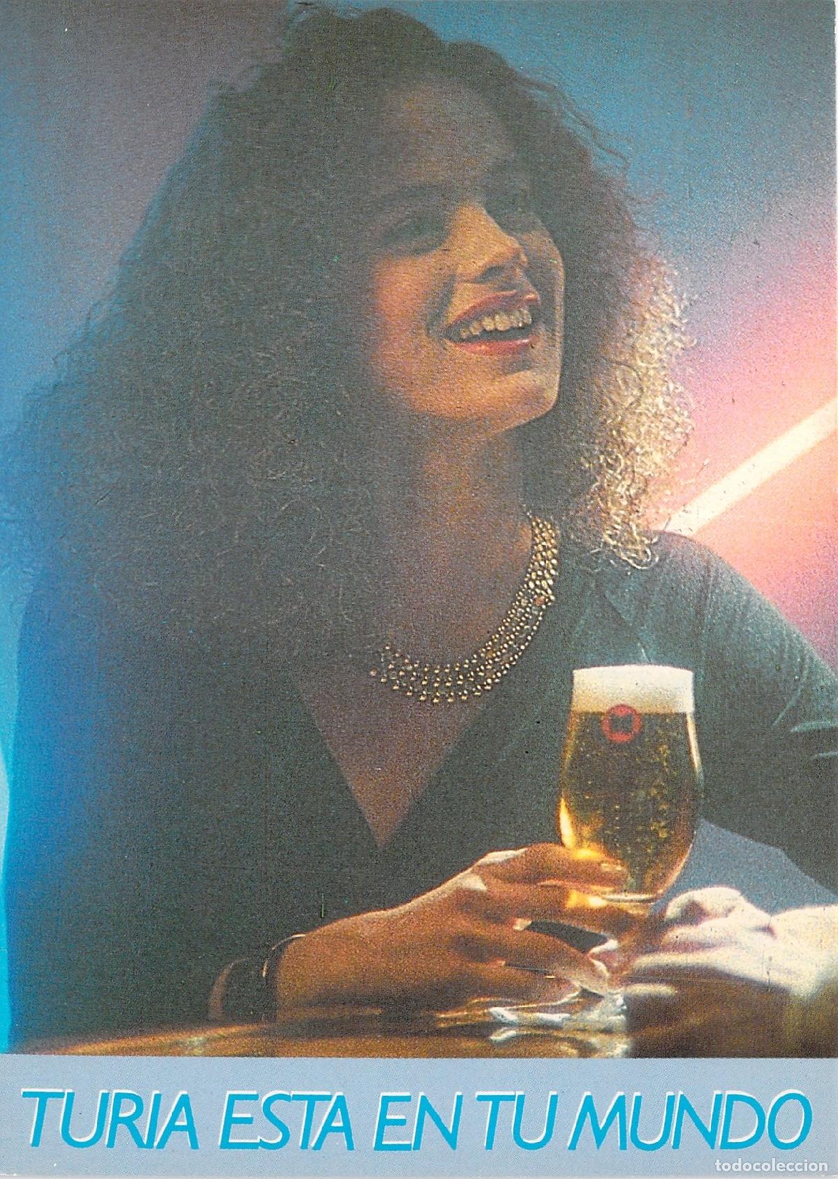 Postales: Postal Publicitaria Cervezas Turia Valencia Mujer con Cerveza