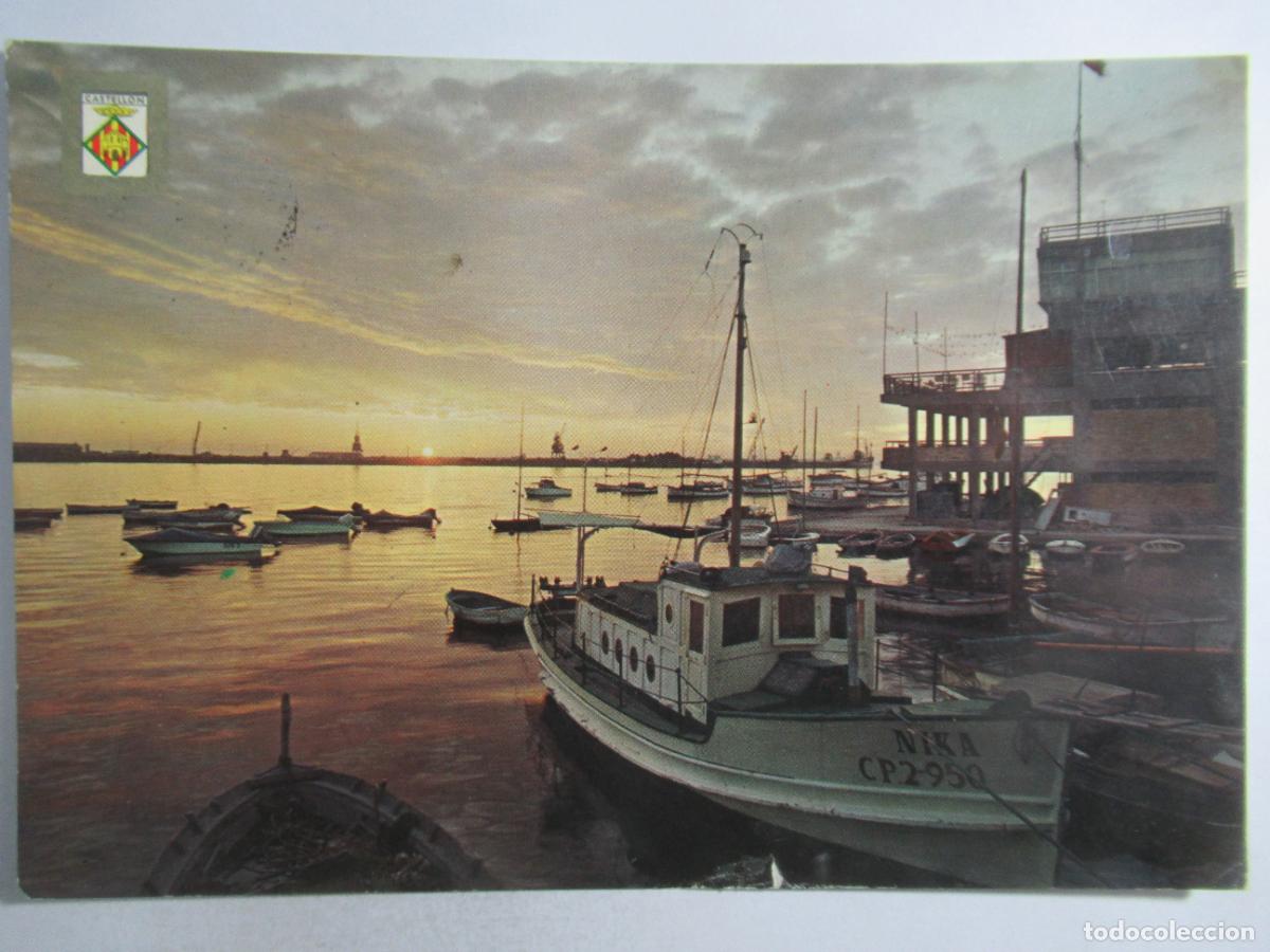 Postales: Castell&oacute;n de la Plana - Grao. Club N&aacute;utico. Amanecer - Circulada
