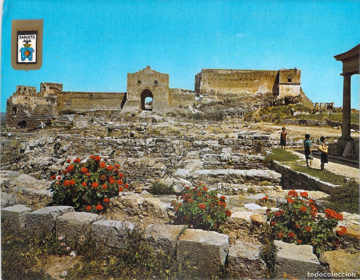 Cartoline: Postal de Sagunto, Puerta de Almenara y Castillo de Valencia