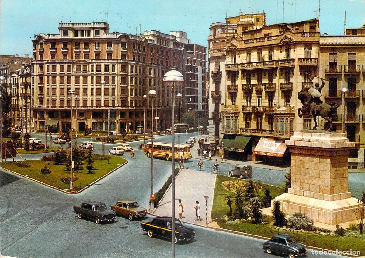 Postales: Postal Plaza de Espa&ntilde;a y Estatua del Cid en Valencia