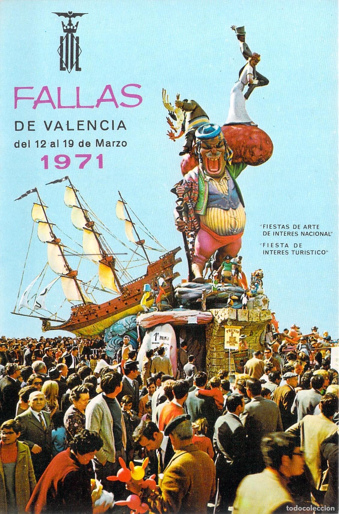 Postales: Postal de las Fallas de Valencia Primer Premio de Juli&aacute;n Puche