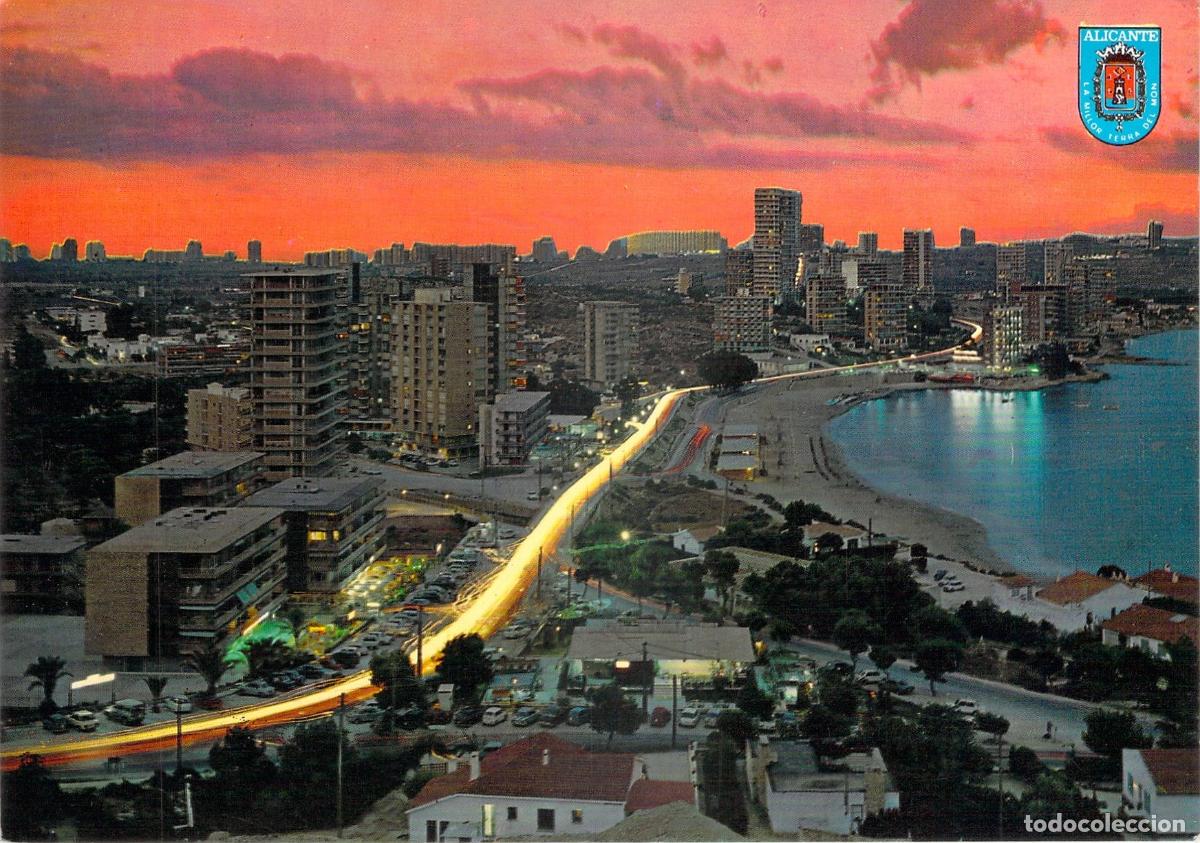 Postales: Postal de La Albufereta Nocturna en Alicante, Costa Blanca