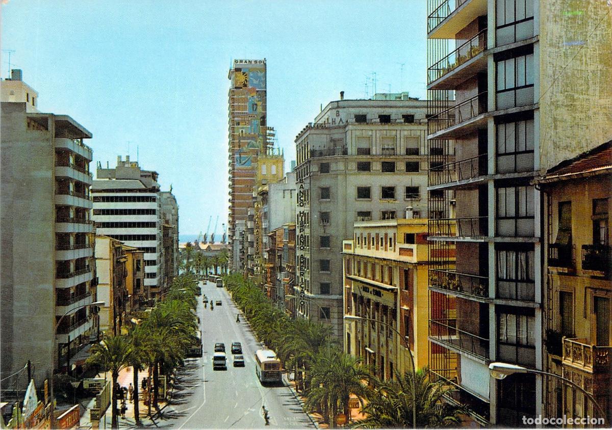 Postales: Postal de la Avenida Rambla M&eacute;ndez N&uacute;&ntilde;ez en Alicante, Espa&ntilde;a