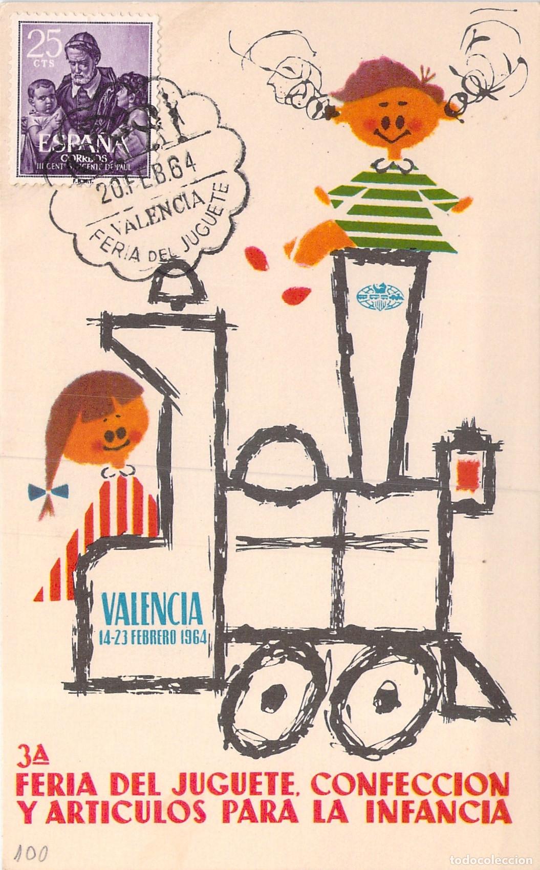 Postales: Postal Publicitaria 3&ordf; Feria del Juguete Valencia Tren Infantil