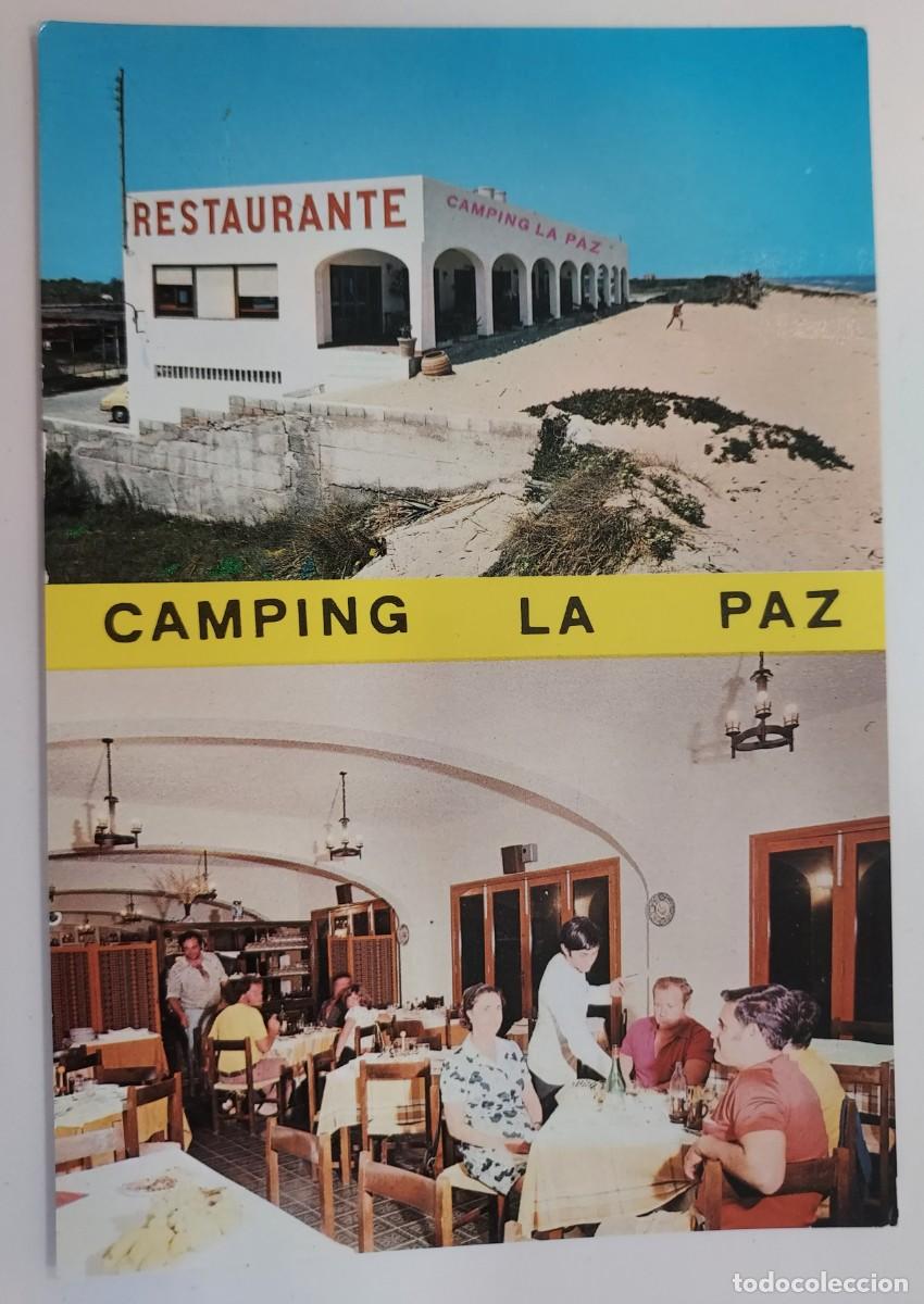 Postales: POSTAL TABERNES DE VALLDIGNA CAMPING LA PAZ RESTAURANTE. 1973. SIN CIRCULAR. VALENCIA