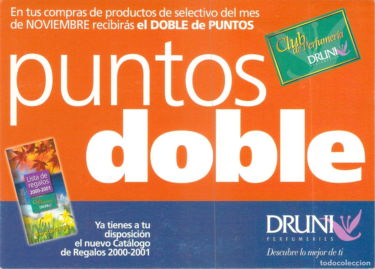 Postales: Postal Publicitaria Perfumer&iacute;as Druni Promoci&oacute;n Puntos Doble