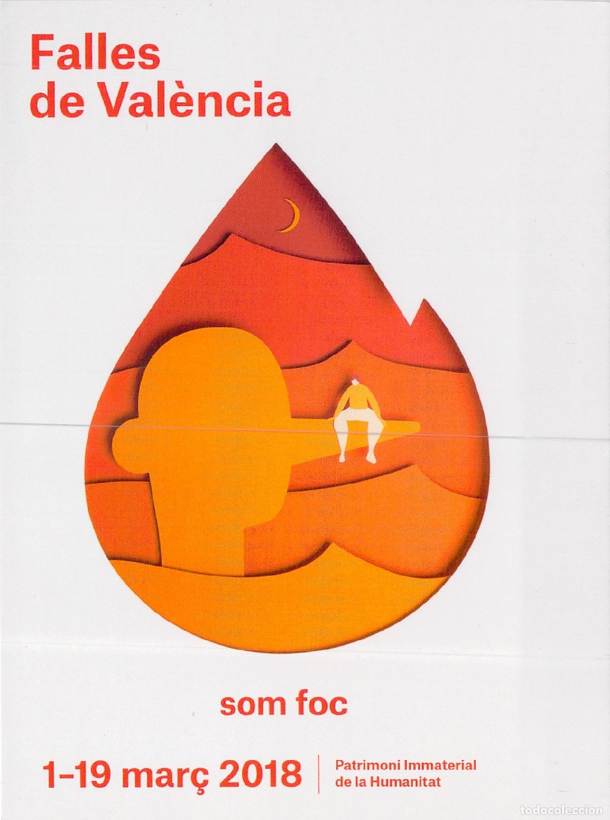Postales: Postal Cartel Oficial Fallas de Valencia Som Foc