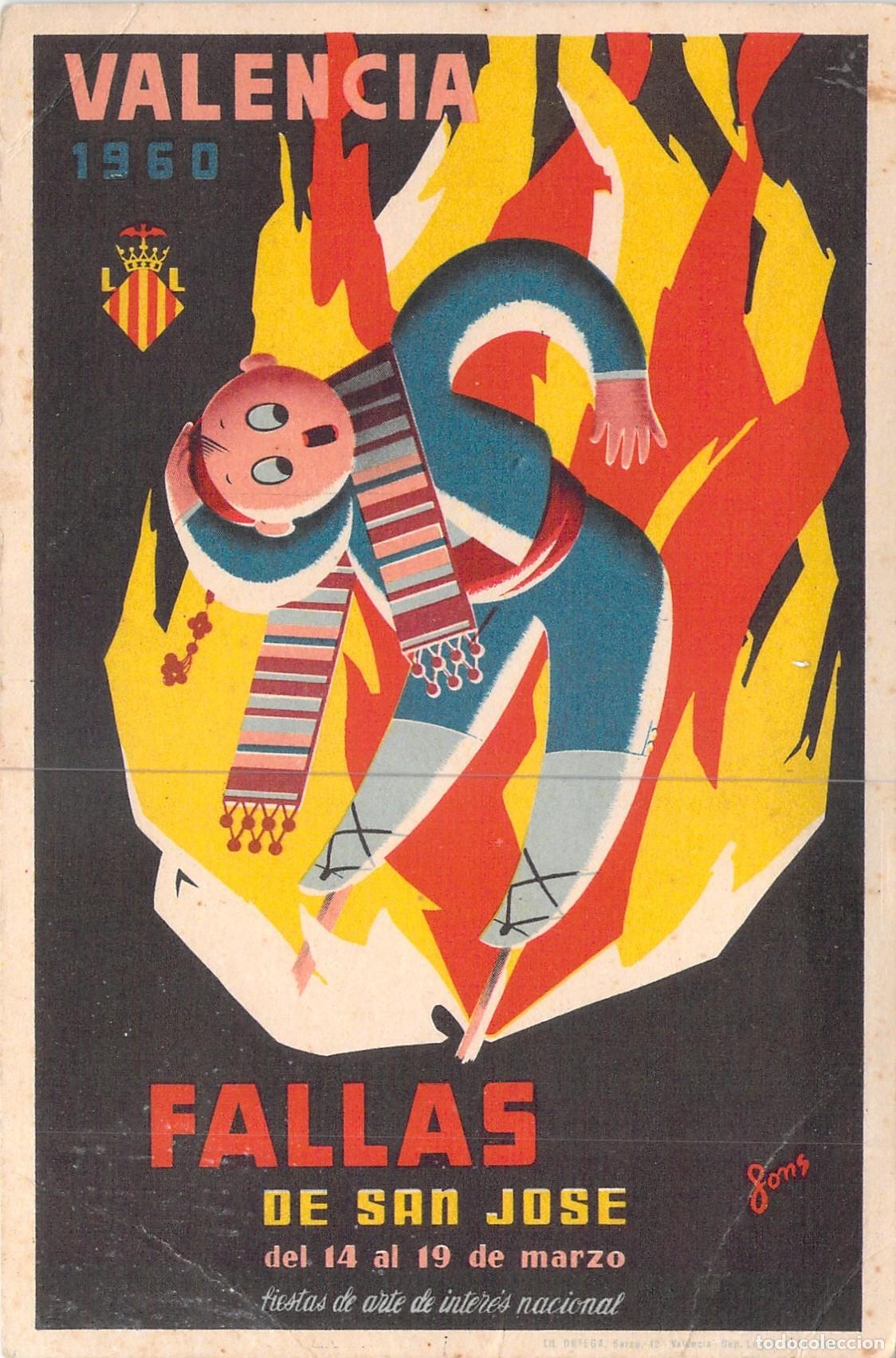 Postales: Postal de las Fallas de Valencia, Cartel Tur&iacute;stico de San Jos&eacute; 1960