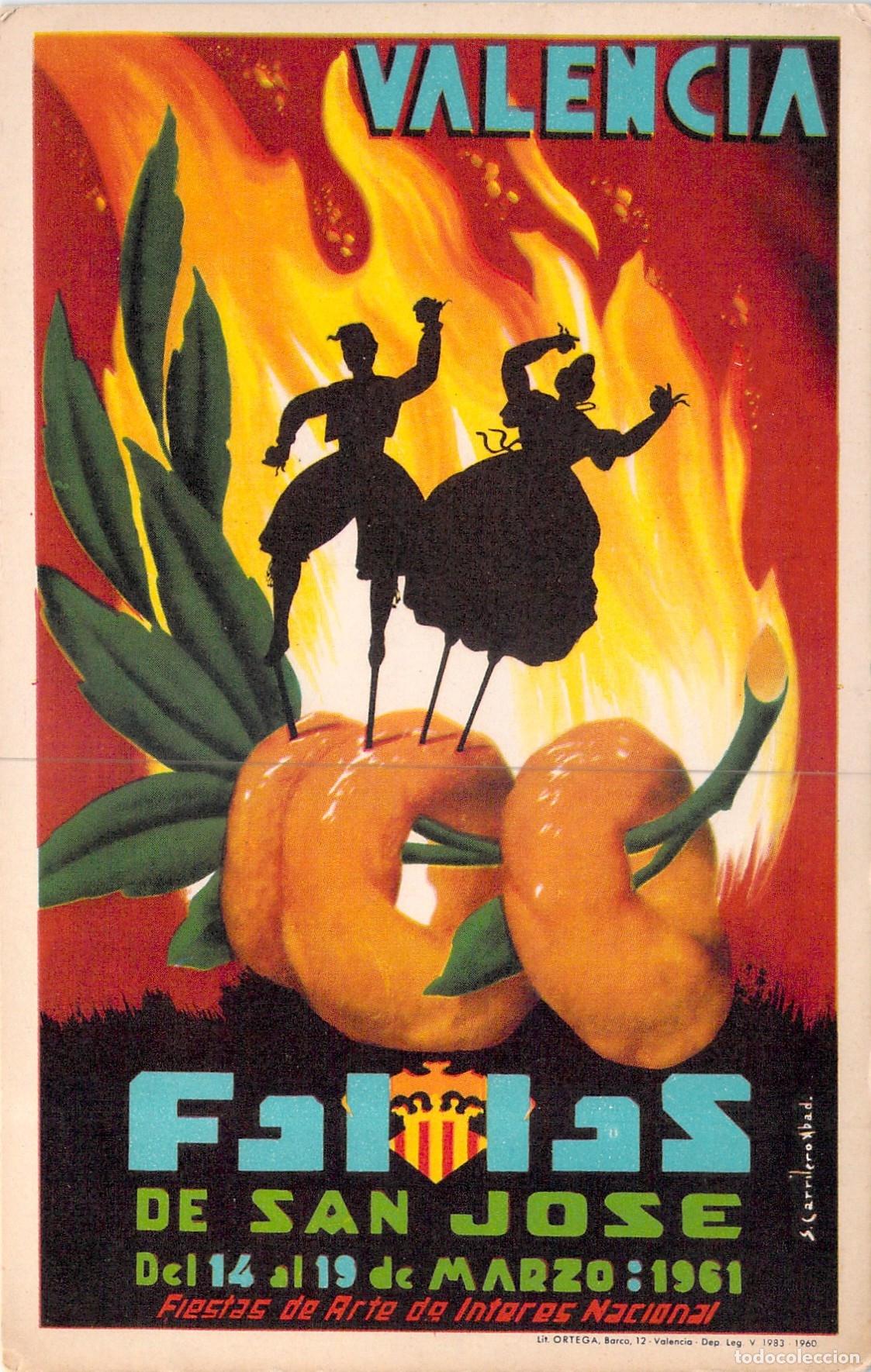 Postales: Postal de las Fallas de San Jos&eacute; en Valencia, Dise&ntilde;o Art&iacute;stico