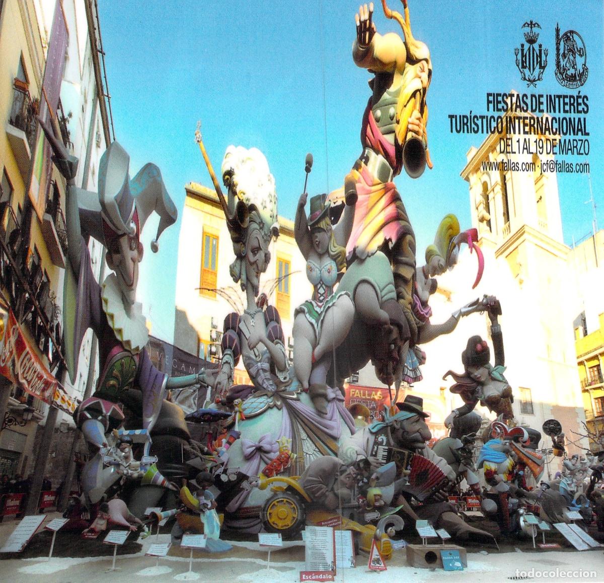 Postales: Postal Falla Plaza del Pilar Valencia Lema Esc&aacute;ndalo Primer Premio