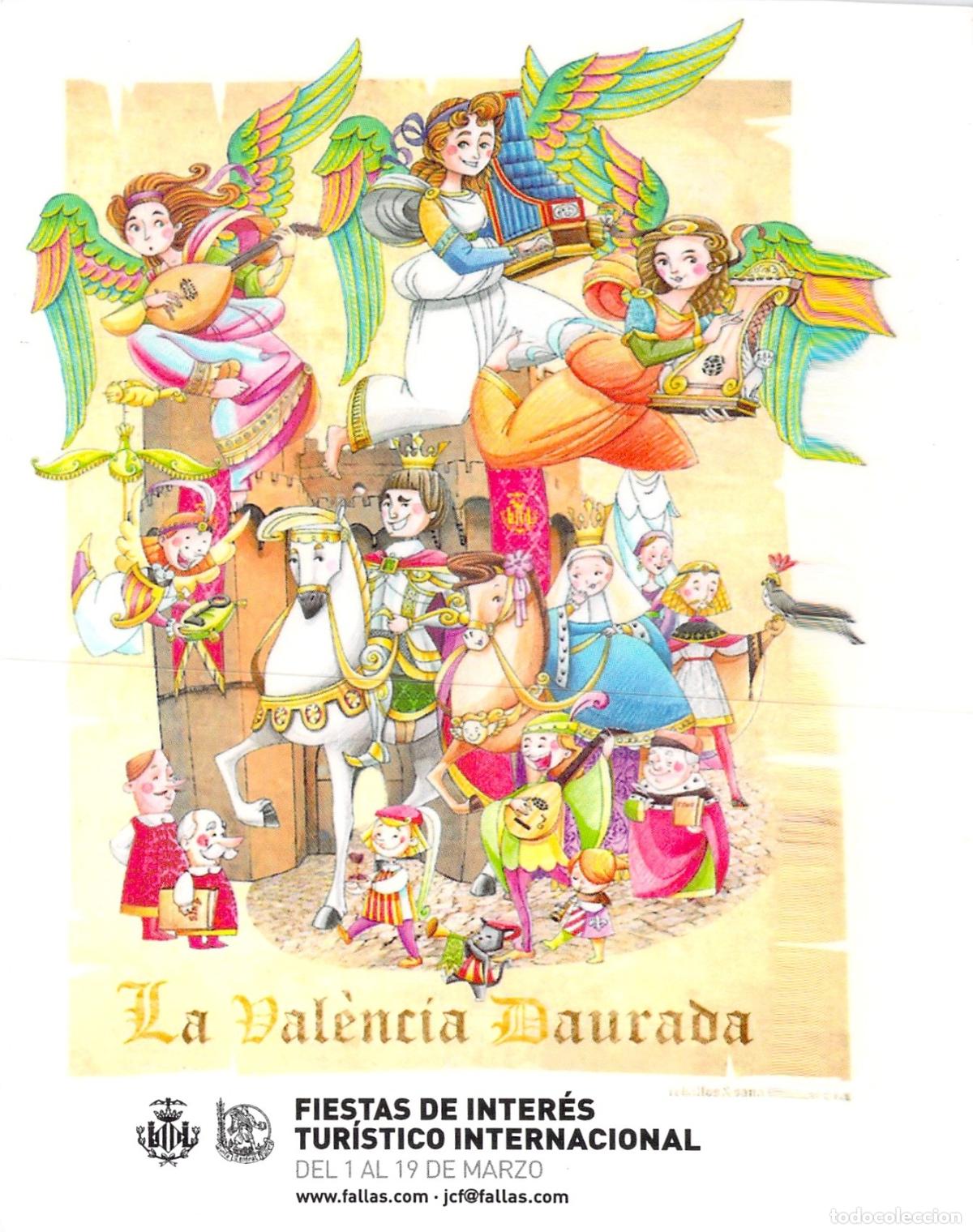 Postales: Postal de las Fallas de Valencia La Val&egrave;ncia Daurada
