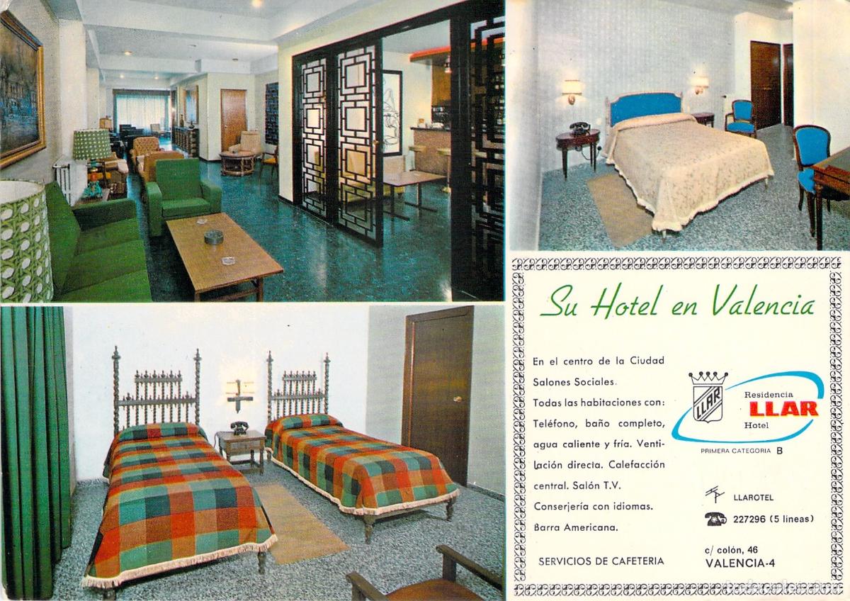 Postales: Postal Hotel Residencia Llar Valencia Habitaciones y Sal&oacute;n