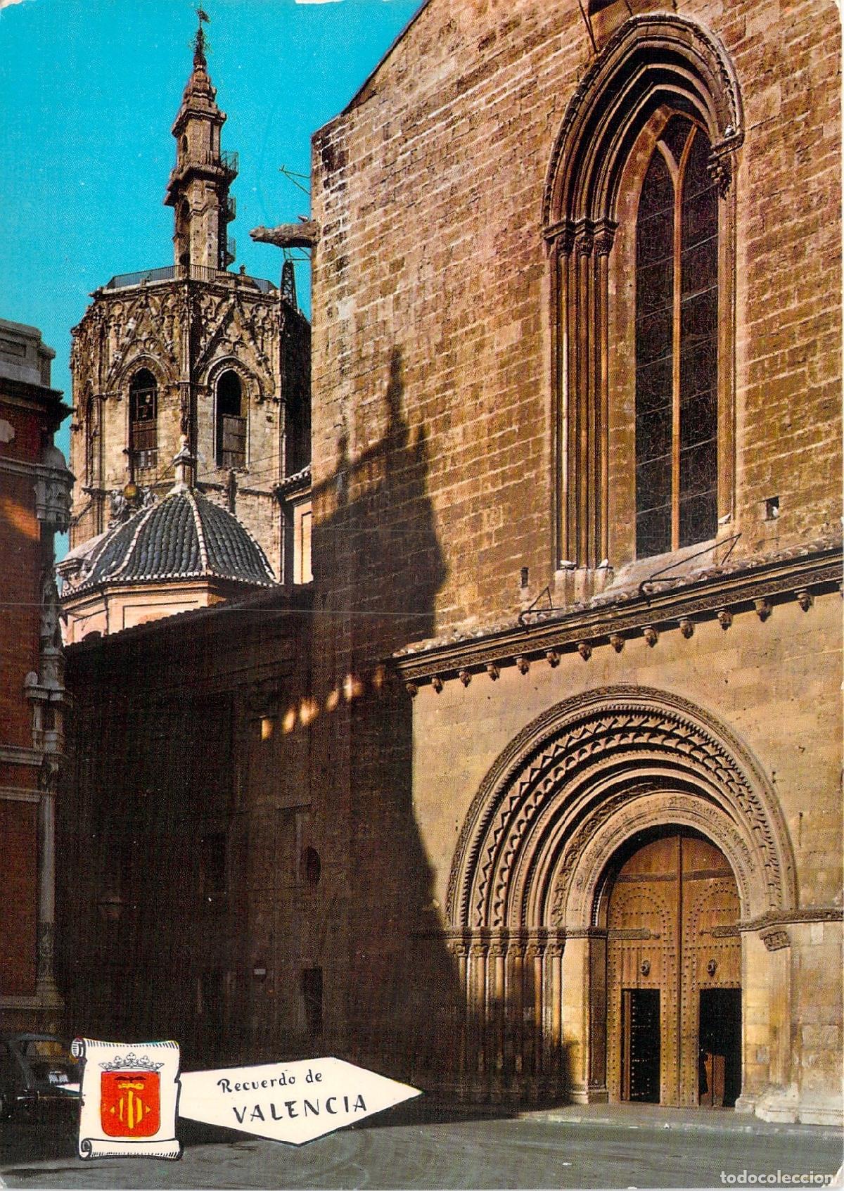 Postales: Postal de Valencia: Puerta de la Almoina y Torre del Miguelet