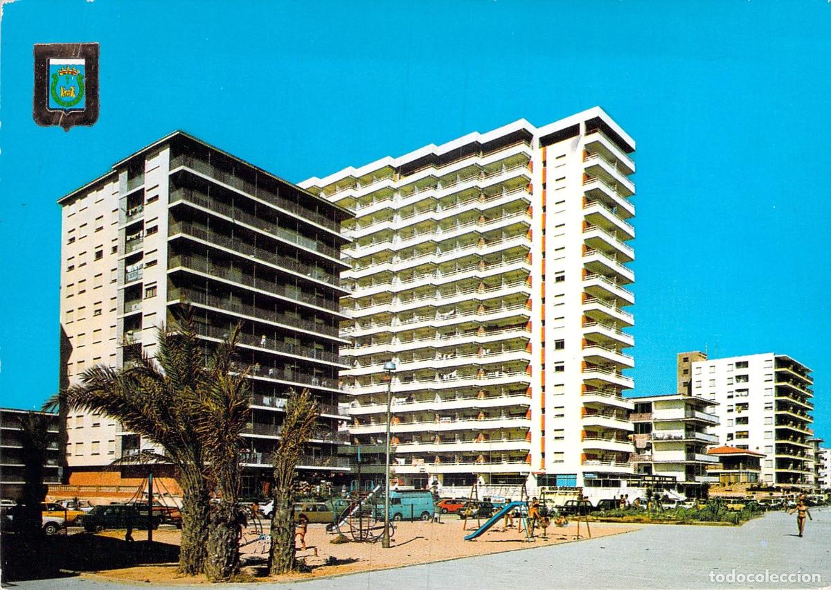 Postales: Postal de Playa de Bellreguart y Plaza Armada Espa&ntilde;ola en Valencia